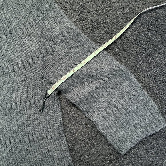 Handknit Cedar Pullover by Joji Locatelli Gray Lace Sweater Alpaca Fiber Small - Picture 7 of 7
